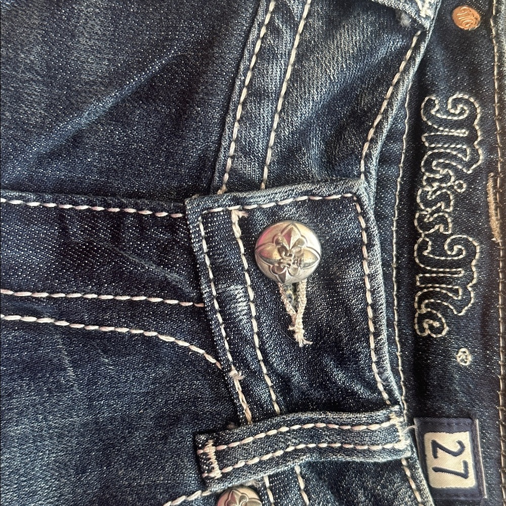 NWT Miss Me Embellished Vintage Blue Boot Cut Jeans Sz 27 inseam 32 - Picture 11 of 11